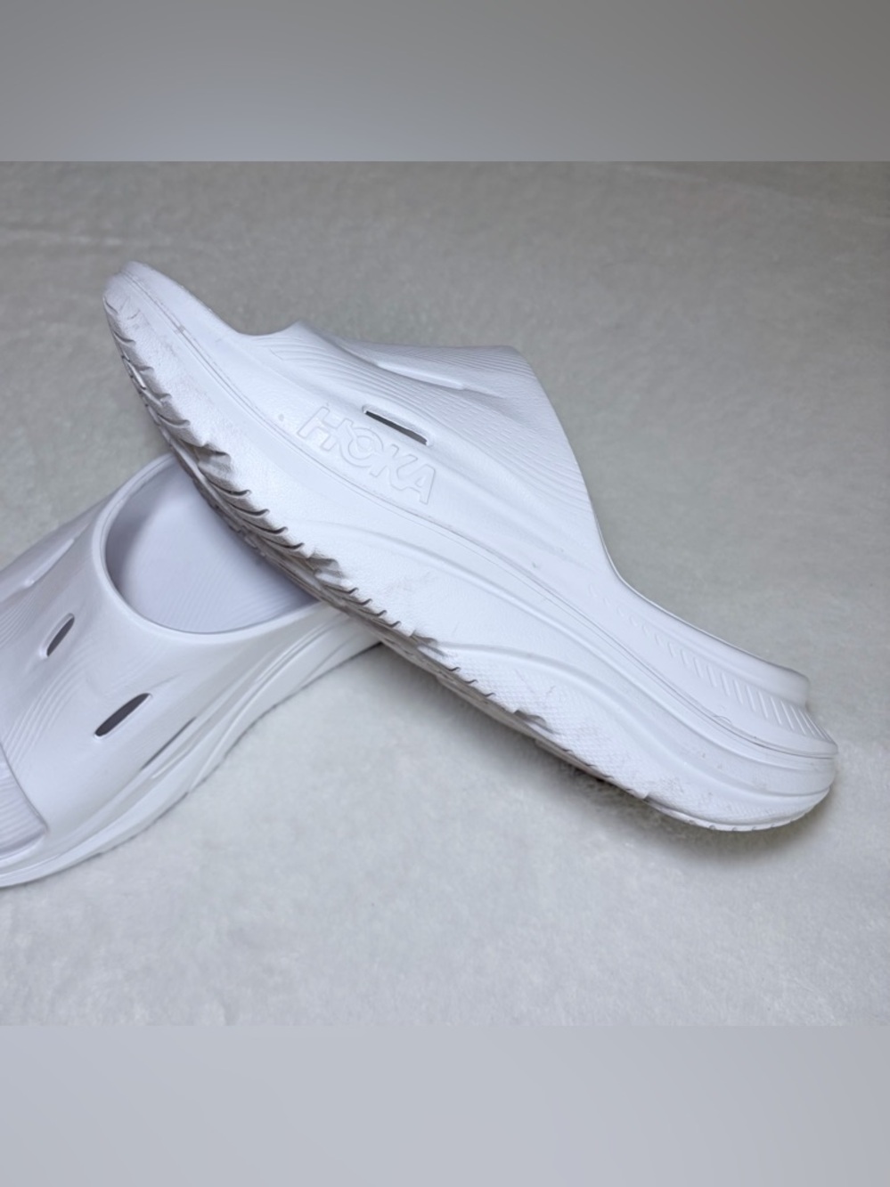 Hoka White Women's Slide Sandals - Picture 3 of 6